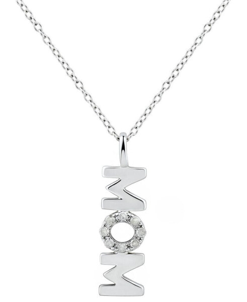 Diamond "Mom" Pendant Necklace (1/10 ct. t.w.) in Sterling Silver