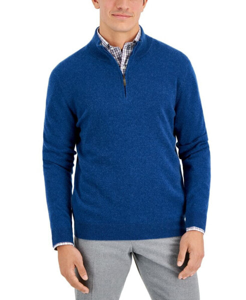 Men's Cashmere Quarter-Zip Sweater, Created for Macy's