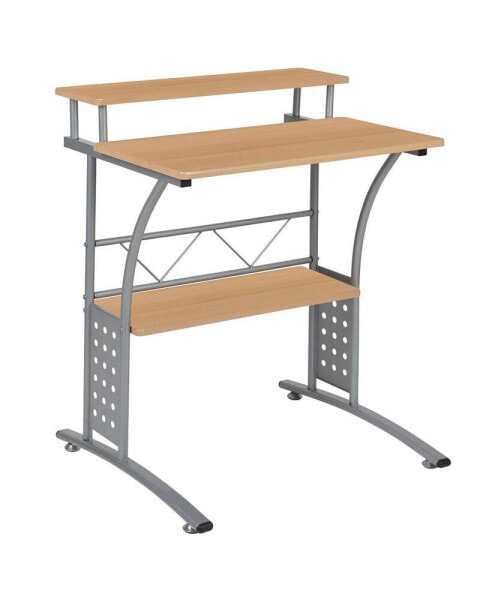 Computer Desk With Top And Lower Storage Shelves