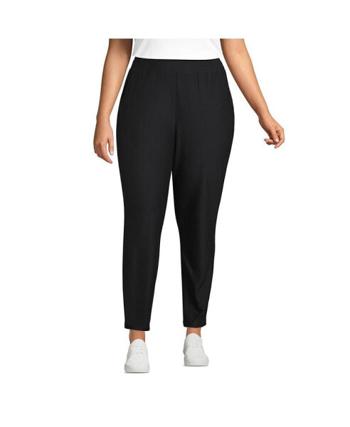 Plus Size Active High Rise Soft Performance Refined Tapered Ankle Pants