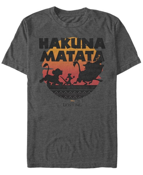 Men's Disney The Lion King Hakuna Matata Sunset Silhouette Poster Short Sleeve T-shirt