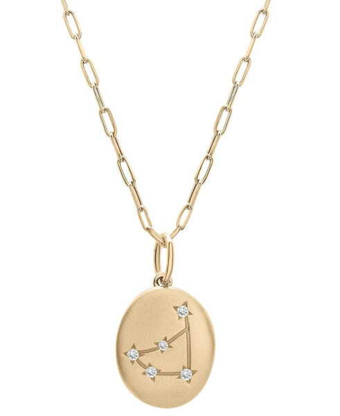 Wrapped diamond Capricorn Constellation 18" Pendant Necklace (1/20 ct. tw) in 10k Yellow Gold, Created for Macy's