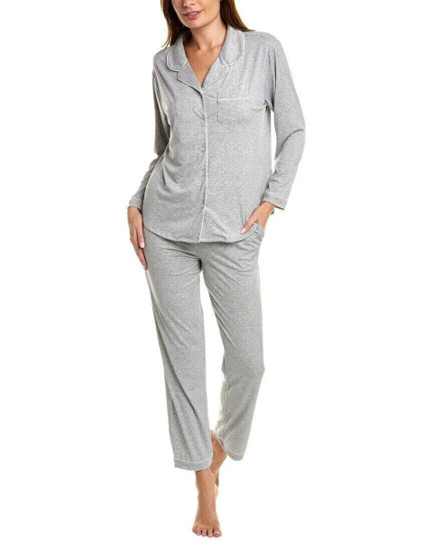 Flora By Flora Nikrooz 2Pc Knit Notch Collar Pajama Set Women's