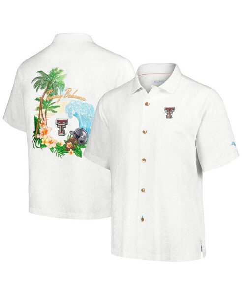 Men's White Texas Tech Red Raiders Castaway Game Camp Button-Up Shirt