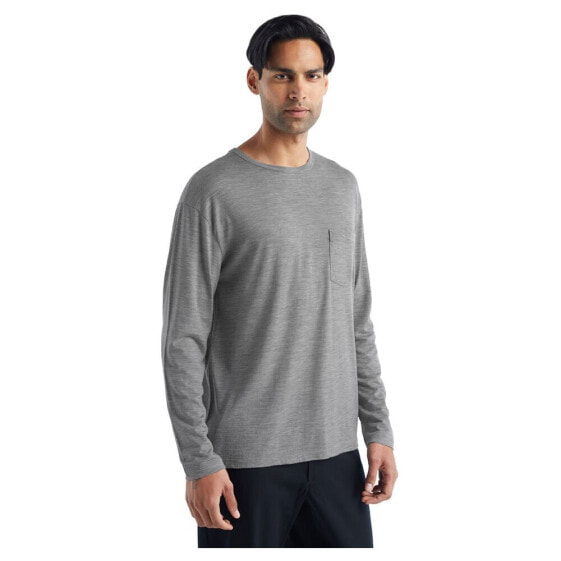 ICEBREAKER Granary Pocket Merino long sleeve T-shirt