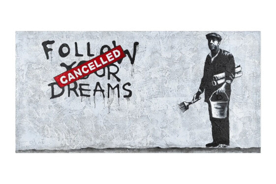Acrylbild handgemalt Banksy's Optimist