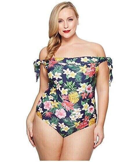 Unique Vintage 145153 Plus Size Off Shoulder Hermosa One-Piece Swimsuit Sz 4X