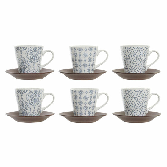 Набор кофейных чашек DKD Home Decor Синий Коричневый Керамика 150 мл