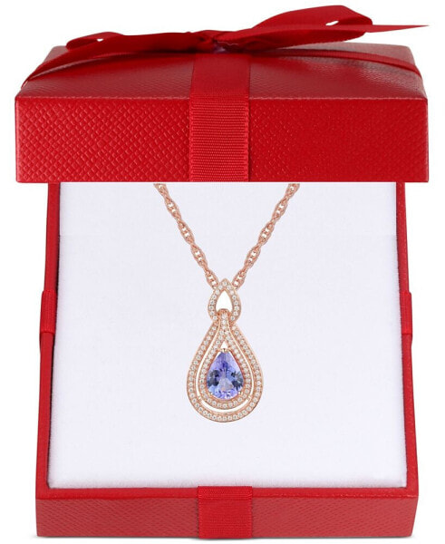 Macy's sapphire (1-1/4 ct. t.w.) & Diamond (1/4 ct. t.w.) 18" Pendant Necklace in 14k White Gold (Also available in Tanzanite, Emerald and Ruby)