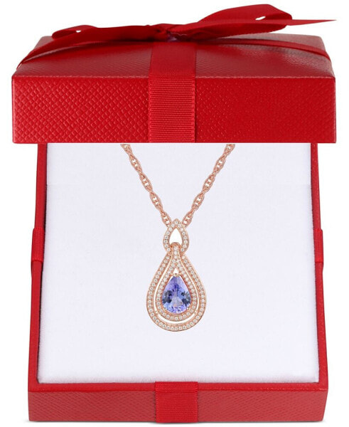 Sapphire (1-1/4 ct. t.w.) & Diamond (1/4 ct. t.w.) 18" Pendant Necklace in 14k White Gold (Also available in Tanzanite, Emerald and Ruby)