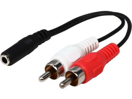 StarTech.com Model MUFMRCA 6" Stereo Audio Cable - 3.5mm Female to 2x RCA Male F
