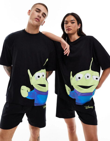 ASOS DESIGN Disney Toy Story t-shirt pyjama set in black