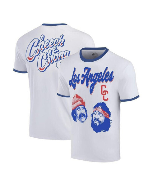 Men's White Cheech Chong Los Angeles Baseball Ringer T-Shirt