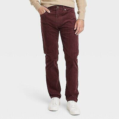 Men's Slim Straight Corduroy 5-Pocket Pants - Goodfellow & Co Grape Purple 32x32