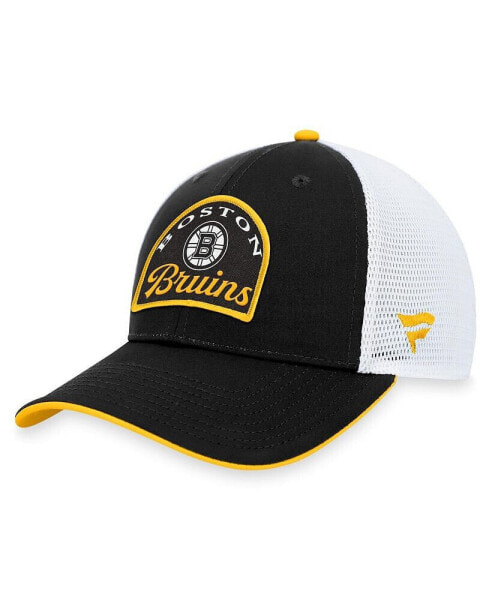 Men's Black, White Boston Bruins Fundamental Adjustable Hat