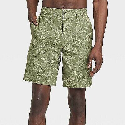 Men's 9" Leaf Print Hybrid Swim Shorts - Goodfellow & Co Dark Green 34