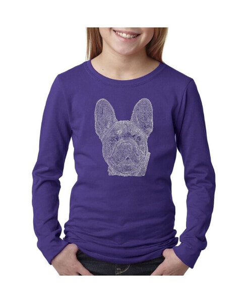 Big Girl's Word Art Long Sleeve T-Shirt - French Bulldog