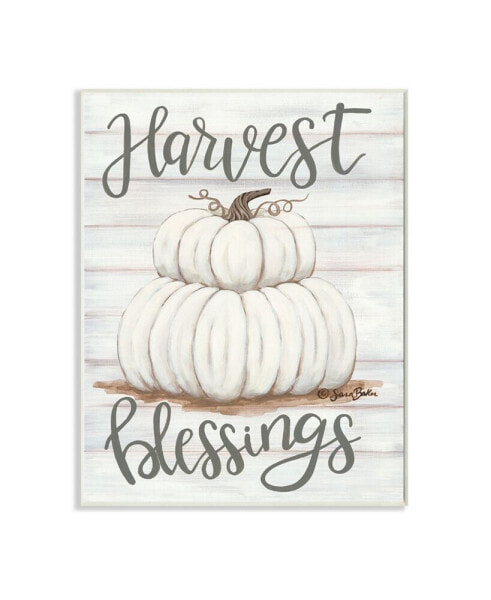 Farm Fresh Harvest Blessing Sign White Pumpkins Art, 10" x 15"