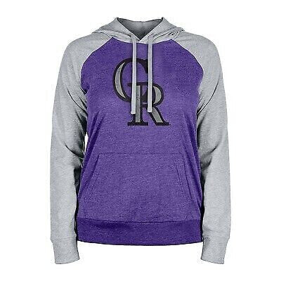 MLB Colorado Rockies Women's Lightweight Bi-Blend Hooded Sweatshirt - XS