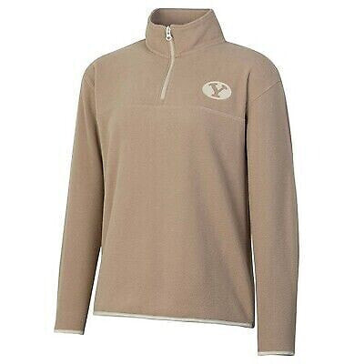 NCAA BYU Cougars Women's 1/4 Zip Sand Fleece Sweatshirt - L