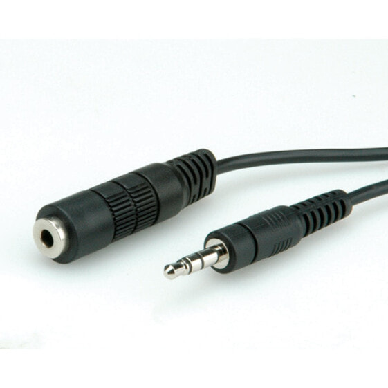 ROLINE 3.5mm Extension Cable - M/F 2 m - 3.5mm - Male - 3.5mm - Female - 2 m - Black