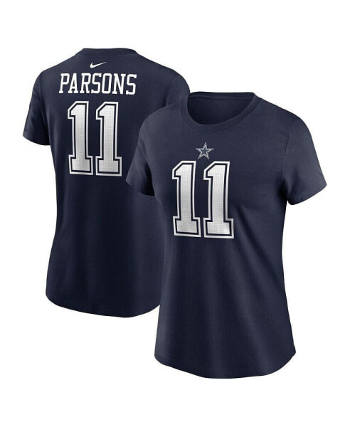 Women's Micah Parsons Navy Dallas Cowboys Player Name and Number T-shirt