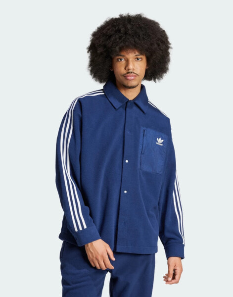 adidas Originals Adicolor Polar Fleece Shirt in mid blue