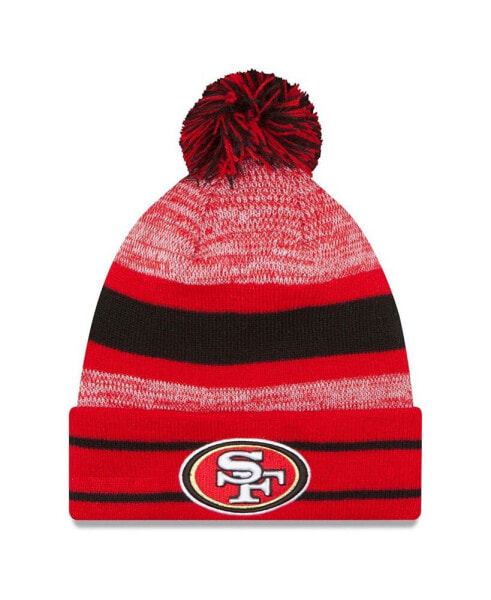 Men's Scarlet San Francisco 49Ers Team Logo Cuffed Knit Hat with Pom