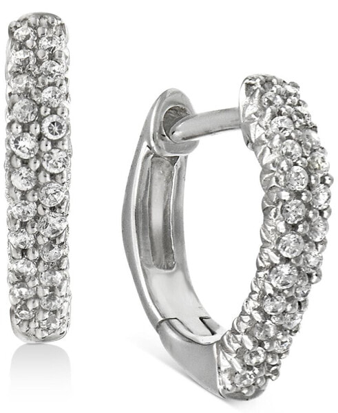 Diamond Square Hoop Earrings (1/6 ct. t.w.) in 10k White Gold