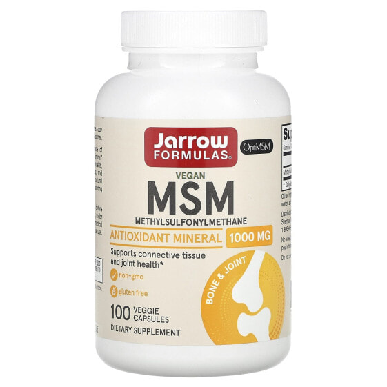 Витамины для суставов Jarrow Formulas Vegan MSM, 1 000 мг, 200 вегетарианских капсул