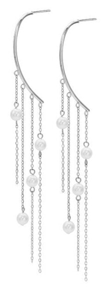 Luxury steel earrings with pearls Lucina 23068