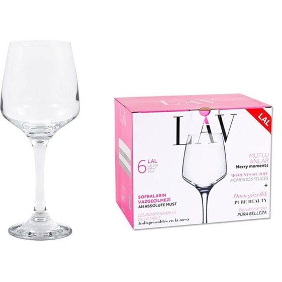 LAV Set Of 6 Wine Glasses 295ml Lal