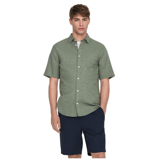 ONLY & SONS Caiden Life Solid Linen short sleeve shirt