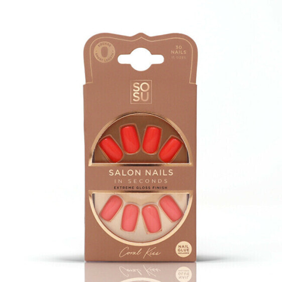 Artificial nails Coral Kiss (Salon Nails) 30 pcs