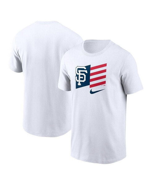 Men's White San Francisco Giants Americana Flag T-shirt