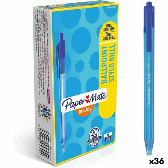 Ручка синяя Paper Mate Inkjoy 20 предметов 1 мм (36 штук)
