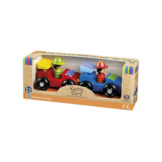 Деревянный игрушечный транспорт NICI Гоночные автомобили (красный и синий)
