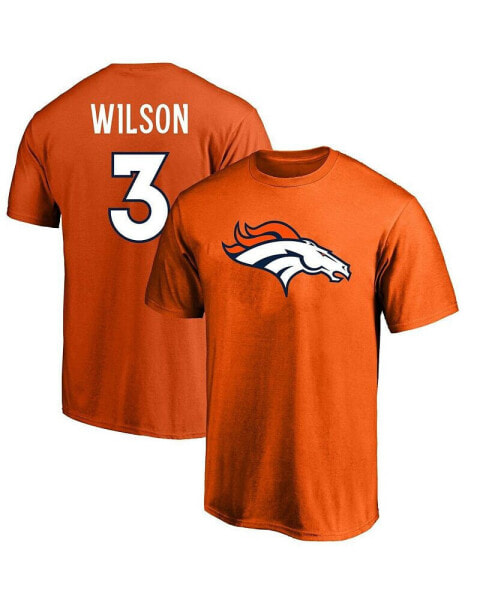 Men's Russell Wilson Orange Denver Broncos Big and Tall Player Name and Number T-shirt