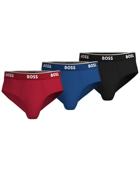 Men's 3-Pk. Power Stretch Assorted Color Solid Briefs