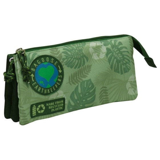 BAGOOSE Leaves By Earth Triple Pencil Case