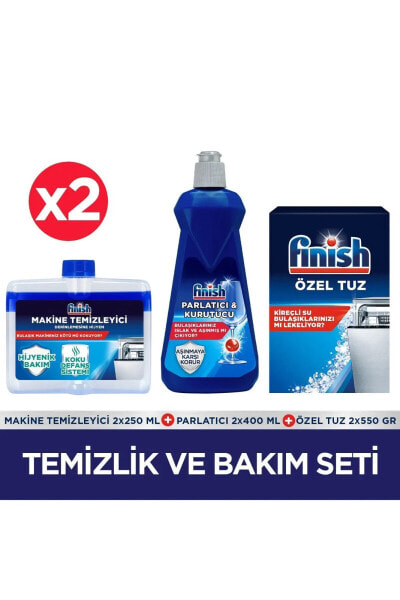 Temizlik ve Bakım Seti ( Parlatıcı 400 ml + Makine Temizleyici Sıvı 250 ml + Tuz 550 g) x 2