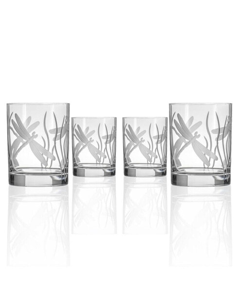 Dragonfly Double Old Fashioned 14Oz - Set Of 4 Glasses