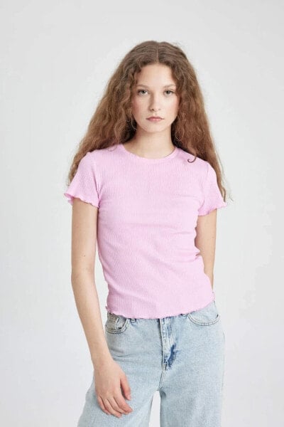 Футболка женская Defacto Kadın T-shirt K7064AZ/PN450 PINK