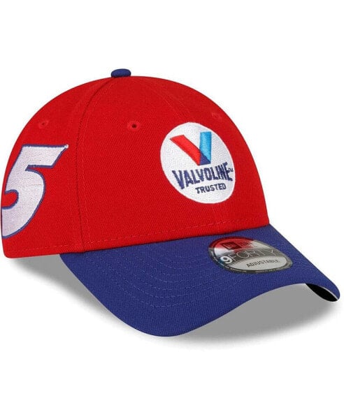 Men's Red and Navy Kyle Larson 9FORTY Valvoline Big Number Snapback Adjustable Hat