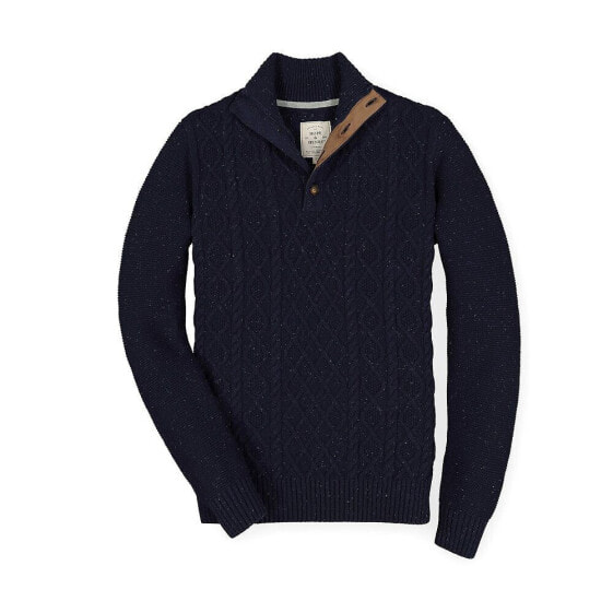 Men's Organic Mock Neck Cable Sweater