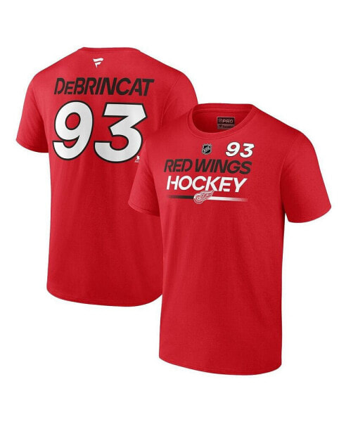 Men's Alex DeBrincat Red Detroit Red Wings Authentic Pro Prime Name and Number T-shirt