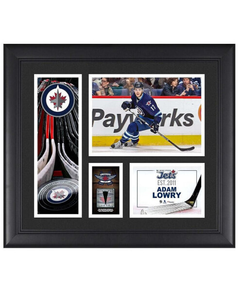 Adam Lowry Winnipeg Jets Framed 15" x 17" Player Collage with a Piece of Game-Used Puck