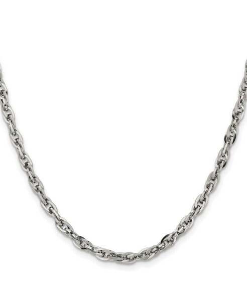 Chisel 4.2mm Fancy Twisted Link Chain Necklace