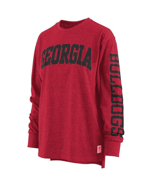Women's Red Georgia Bulldogs Two-Hit Canyon Long Sleeve T-shirt