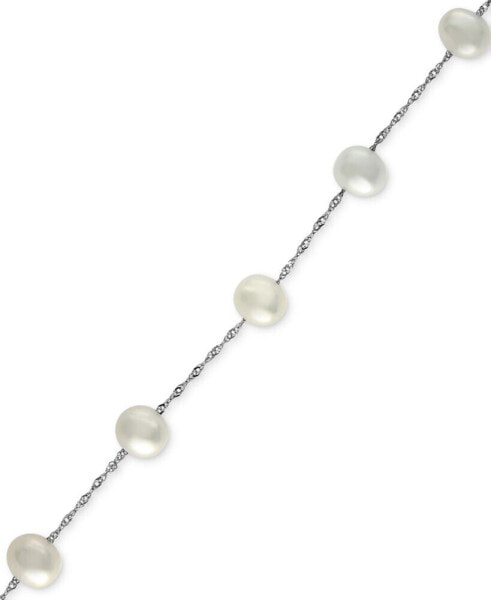 EFFY® Cultured Freshwater Pearl Station Bracelet (5-1/2-6mm) in 14k Gold (Also available in 14k White Gold and 14k Rose Gold)